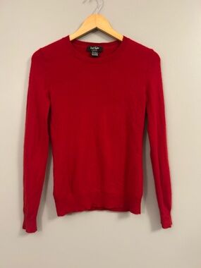Lord & Taylor Cashmere Red Crewneck Sweater Medium